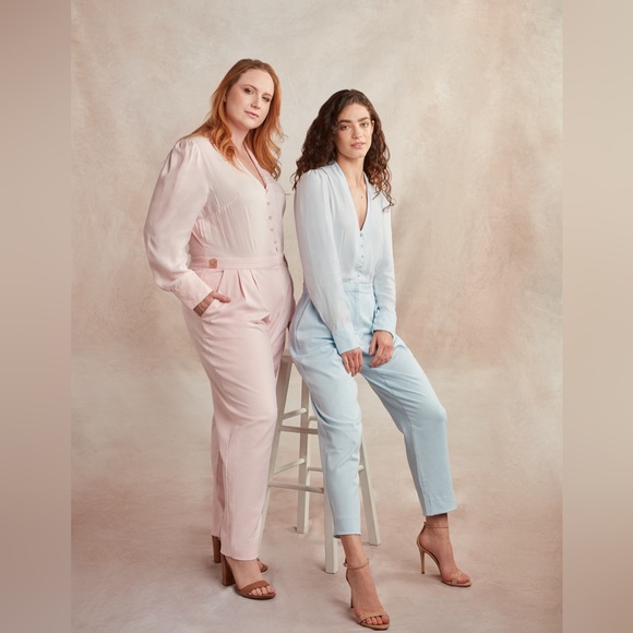 Powder Blue Jumpsuit - Slow Fashion Brand - Picture 6 of 11